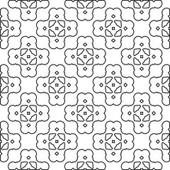 Abstract background with figures from lines. black and white pattern for web page, textures, card, poster, fabric, textile. Monochrome graphic repeating design.