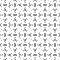 Abstract background with figures from lines. black and white pattern for web page, textures, card, poster, fabric, textile. Monochrome graphic repeating design.