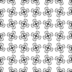 Abstract background with figures from lines. black and white pattern for web page, textures, card, poster, fabric, textile. Monochrome graphic repeating design.