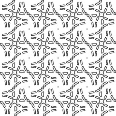 Abstract background with figures from lines. black and white pattern for web page, textures, card, poster, fabric, textile. Monochrome graphic repeating design.