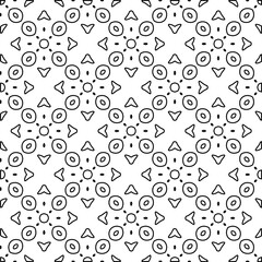 Abstract background with figures from lines. black and white pattern for web page, textures, card, poster, fabric, textile. Monochrome graphic repeating design.