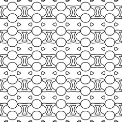 Abstract background with figures from lines. black and white pattern for web page, textures, card, poster, fabric, textile. Monochrome graphic repeating design.