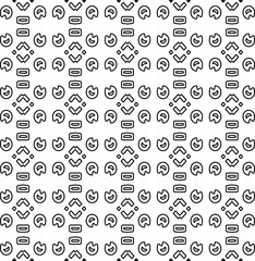 Abstract background with figures from lines. black and white pattern for web page, textures, card, poster, fabric, textile. Monochrome graphic repeating design.