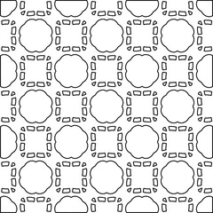 Abstract background with figures from lines. black and white pattern for web page, textures, card, poster, fabric, textile. Monochrome graphic repeating design.