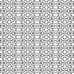 Abstract background with figures from lines. black and white pattern for web page, textures, card, poster, fabric, textile. Monochrome graphic repeating design.