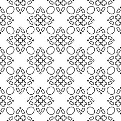 Abstract background with figures from lines. black and white pattern for web page, textures, card, poster, fabric, textile. Monochrome graphic repeating design.