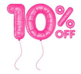 10 Percent Sale off promotion pink Balloon
