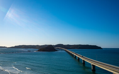 Fototapeta na wymiar Tsunoshima, iconic bridge in Yamaguchi