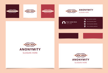 Anonymity logo design with editable slogan. Branding book and business card template.