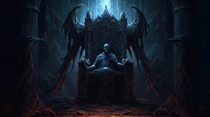 the skull king sits on the throne