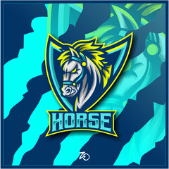 Horse Sport mascot esport logo design