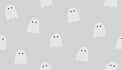 Cute ghost seamless pattern background. Halloween.