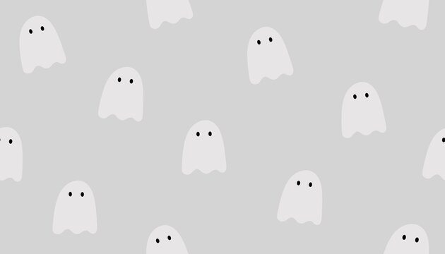 Cute ghost seamless pattern background. Halloween.