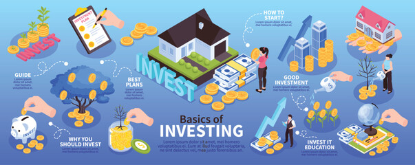 Isometric Money Investment Infographics