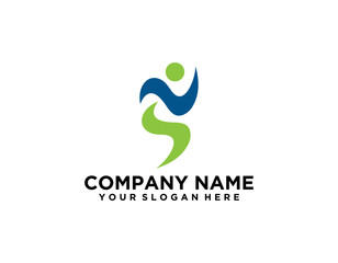 Health Care Logo, For Medical Center, With line Cross Symbol