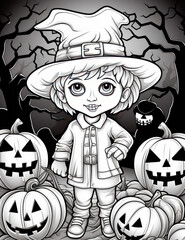 Halloween Coloring Book: Spooky Fun on 8.5x11 Page