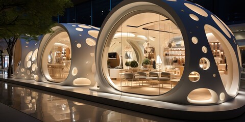 Modern futuristic shop, generative ai