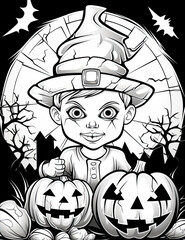 Halloween Coloring Book: Spooky Fun on 8.5x11 Page