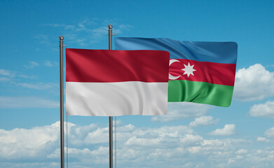 Azerbaijan and Indonesia and Bali island flag