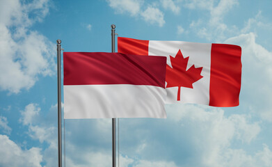 Canada and Indonesia and Bali island flag