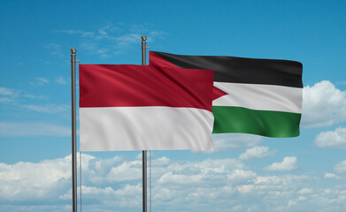 Jordan and Indonesia and Bali island flag