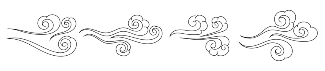 asia ornamental traditional wind doodle hand drawing asian style - obrazy, fototapety, plakaty