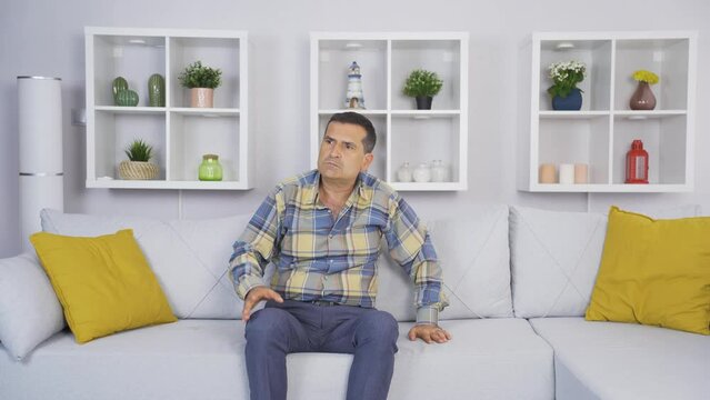 Aggressive grumpy old man. The old man making mishaps.