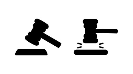 Gavel icon vector. judge gavel icon. auction hammer