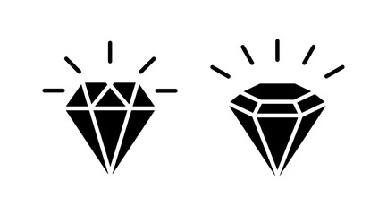 Diamond icon vector. gem icon. crystal stone