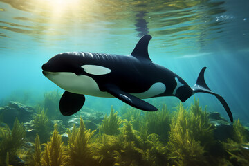 orca in the sea