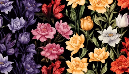 Gardinen flowers pattern background © makna