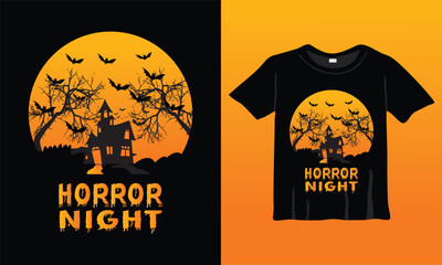 Horror Night Colorful Vector t-shirt Design 