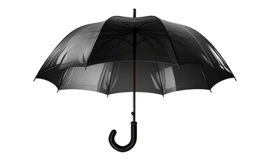 Transparent Isolated Black Umbrella for Rain Protection. Generative AI