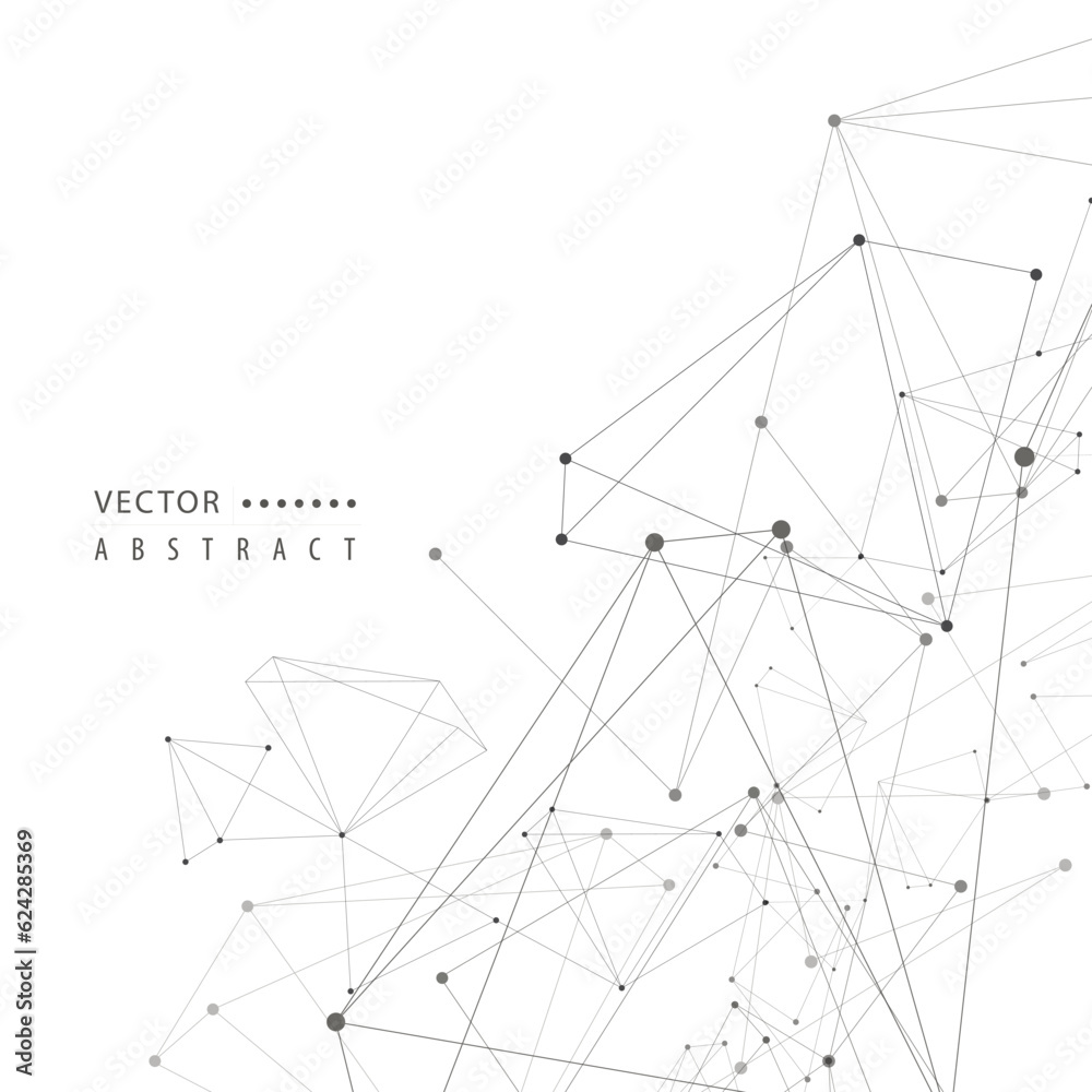 Poster Vector dots and lines design. Concept modern futuristic background
