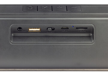 connectors for connection on the device, ports for connection on the audio device close-up