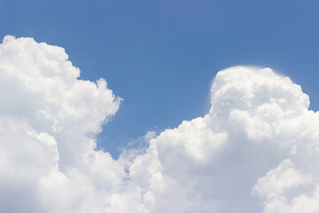 Naklejka na ściany i meble sky landscape, white clouds in the blue sky 