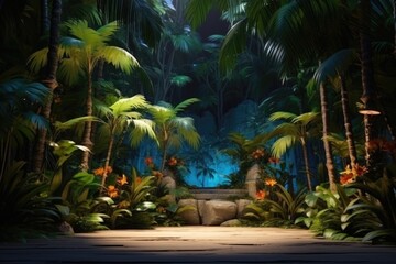 Fototapeta premium empty 3D cartoon background for kids and animation generative ai creation 