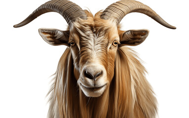 Isolated Goat Face Shot on Transparent Background. Generative AI