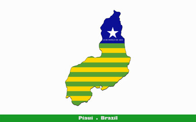 Piauí Flag - States of Brazil (EPS)