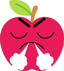 Fototapeta premium Apple Face Over Angry Smoke Nose