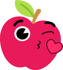 Apple Face Wink Kiss
