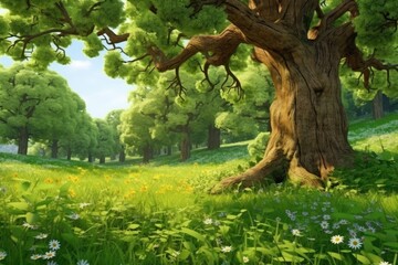 Fototapeta premium empty 3D cartoon background for kids and animation generative ai creation 