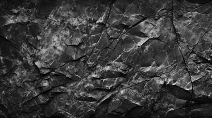 Contrasting Textures: Black and White Rock Background with Rough Mountain Surface