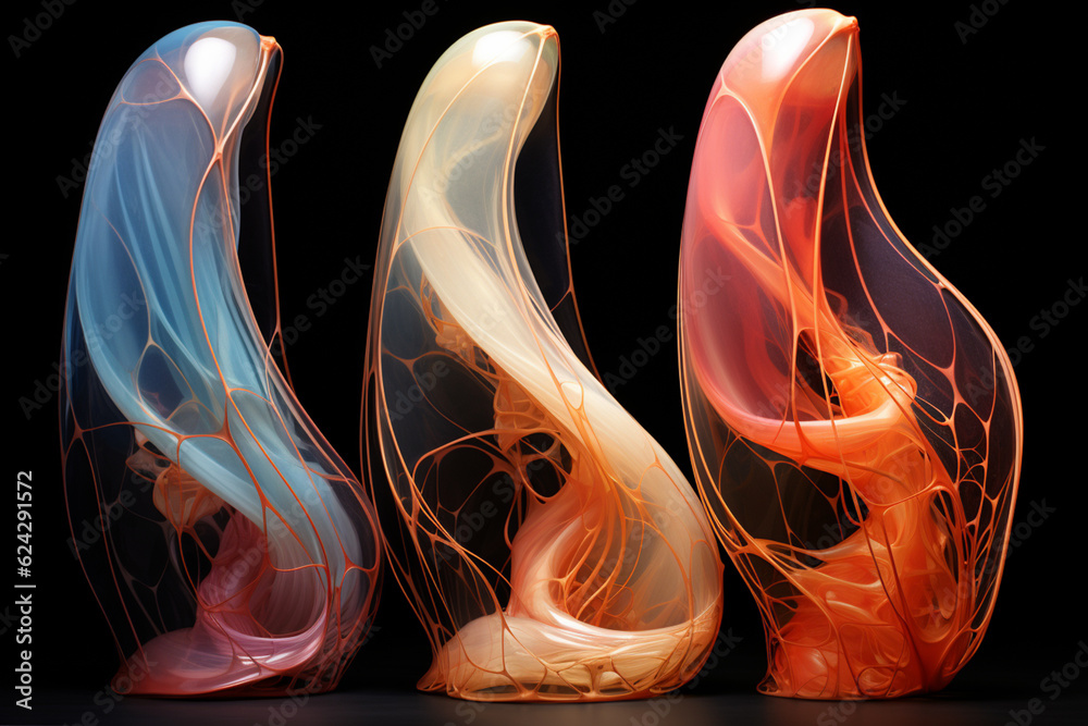 Leinwandbilder a series of images capturing the different stages of cocoon formation, from the initial silk spinnin