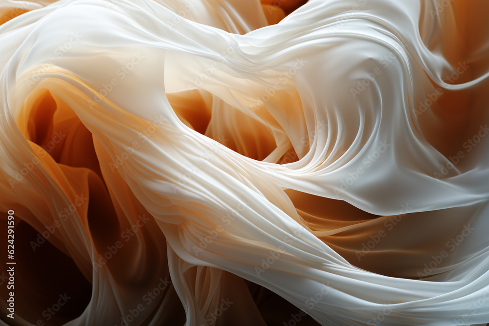 Poster a close-up image of a silky white cocoon, showcasing the delicate threads tightly woven together. ge