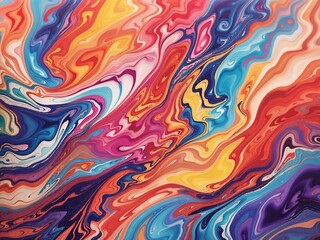 Abstract colorful painting background with waves.
