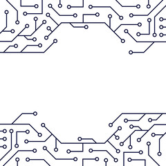 circuit board illustration element as header and footer for technology or game background design