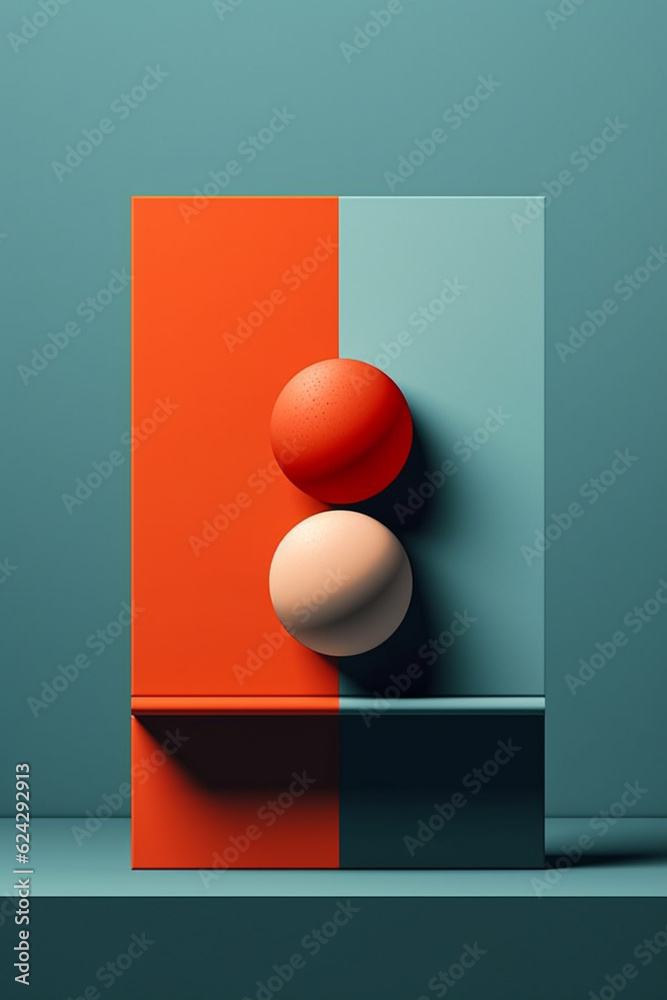 Aufkleber A collection of minimalist graphic prints featuring abstract and simplified forms,  Generative AI technology.