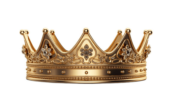 Isolated Golden King Crown on Transparent Background. Generative AI