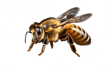 Isolated Honey Bee on Transparent Background. Generative AI